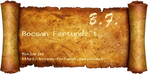 Bocsan Fortunát névjegykártya